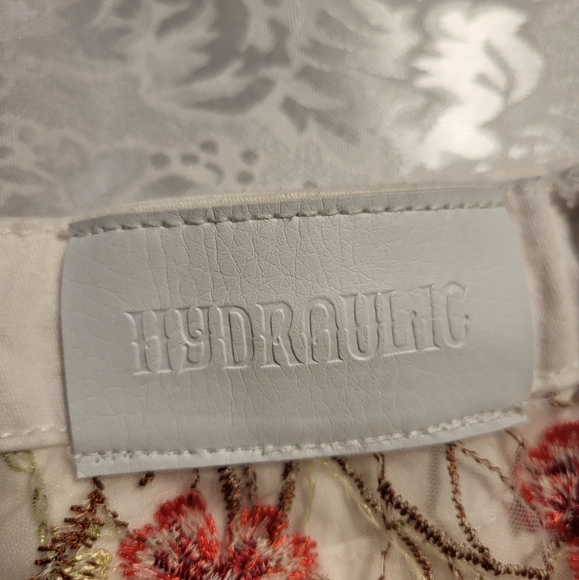 Hydraulic Tribeca Mid Rise Floral Skirt White Embroidered Size 12 - Picture 7 of 7